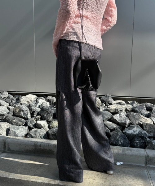 MAISON ELLIE(メゾンエリー)の「melange tweed cut off pants(スラックス・レディース・ベージュ/ブラック/グレー・FREE)」の21枚目の写真