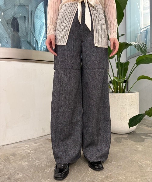 MAISON ELLIE(メゾンエリー)の「melange tweed cut off pants(スラックス・レディース・ベージュ/ブラック/グレー・FREE)」の8枚目の写真