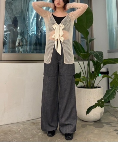 MAISON ELLIE(メゾンエリー)の「melange tweed cut off pants(スラックス・レディース・ベージュ/ブラック/グレー・FREE)」の11枚目の写真