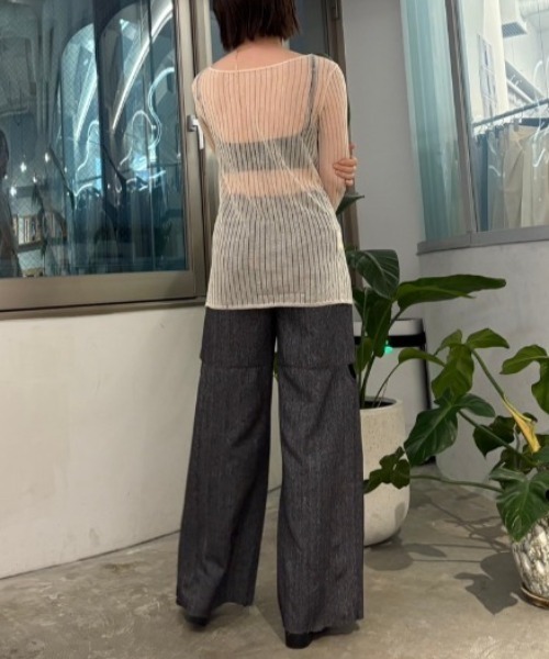 MAISON ELLIE(メゾンエリー)の「melange tweed cut off pants(スラックス・レディース・ベージュ/ブラック/グレー・FREE)」の12枚目の写真