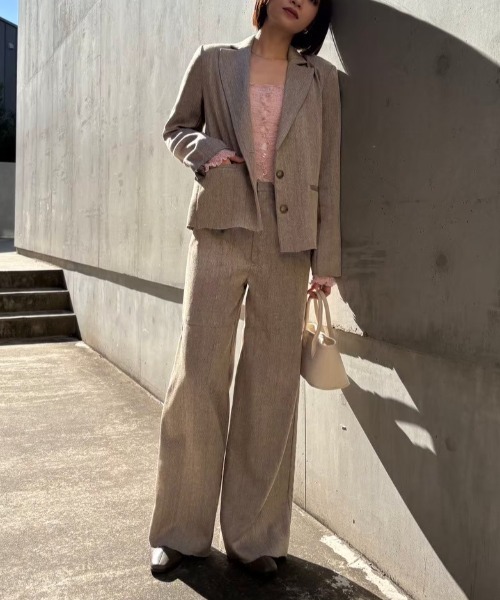 MAISON ELLIE(メゾンエリー)の「melange tweed cut off pants(スラックス・レディース・ベージュ/ブラック/グレー・FREE)」の14枚目の写真