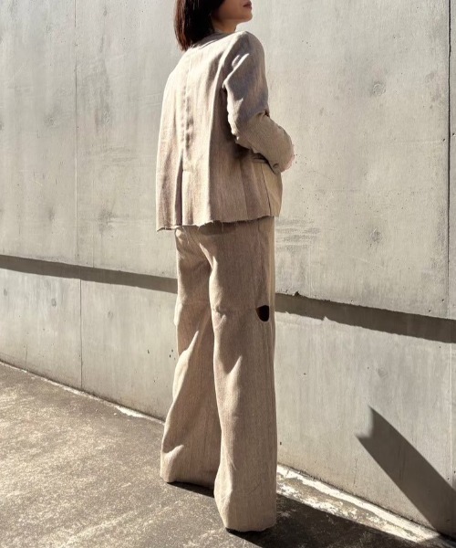MAISON ELLIE(メゾンエリー)の「melange tweed cut off pants(スラックス・レディース・ベージュ/ブラック/グレー・FREE)」の16枚目の写真