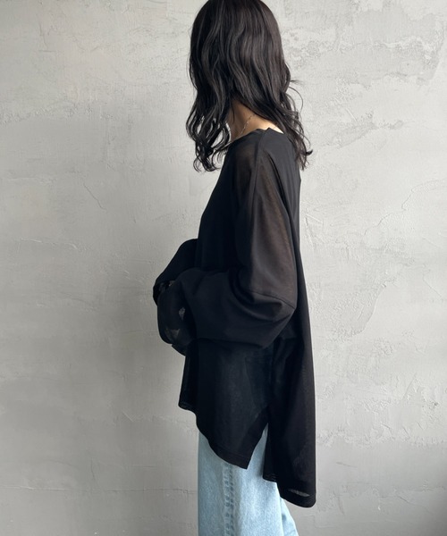 セール】[mizuiro ind/ミズイロインド] メッシュニット ワイド