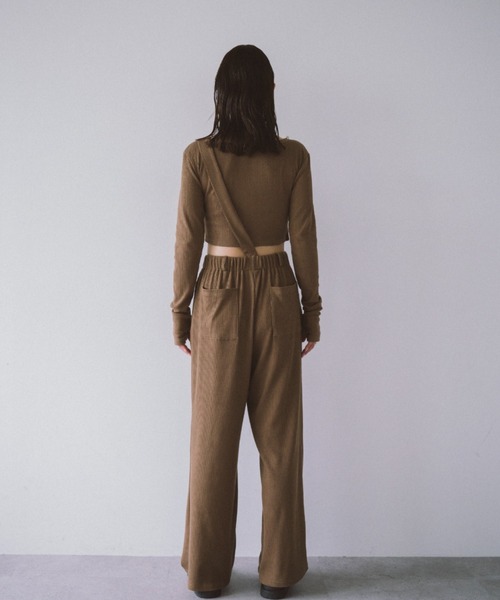 HANNE(アン)の「ショルダーベルトリブパンツ(その他パンツ・レディース・ベージュ/ブラック・SMALL/MEDIUM)」の7枚目の写真