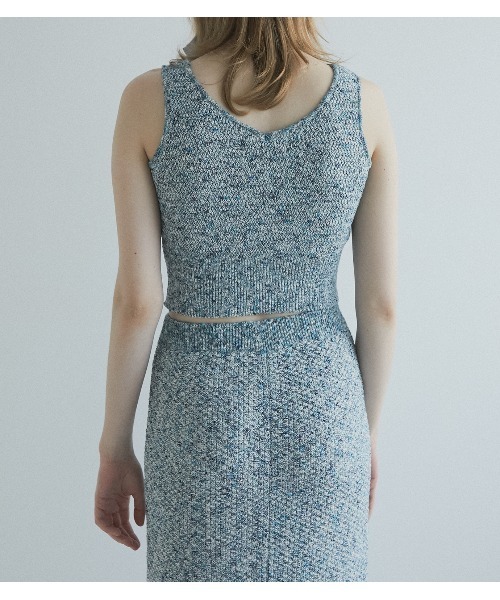 LE CIEL BLEU ツイードニットミニスカート / Tweed Knit ル シェル ブルー - LE CIEL BLEU | Tweed Melange Knit
