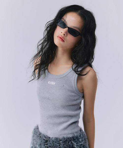 EIMY ISTOIRE（エイミーイストワール）の「ビジュータンクトップス（タンクトップ・レディース・ブラック/グレー/ピンク/ホワイト・F）」の12枚目の写真