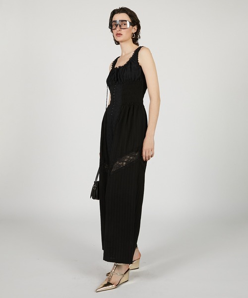 PRANK PROJECT コットンレースジャンプスーツ WHT PRANK PROJECT（プランクプロジェクト）の「コットンレース