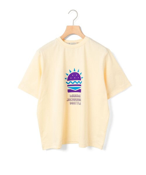 MidiUmi(ミディウミ)の「MidiUmi ハンバーガープリントTシャツ(Tシャツ/カットソー・レディース・ライトグレー/アイボリー/オフホワイト・FREE)」の2枚目の写真