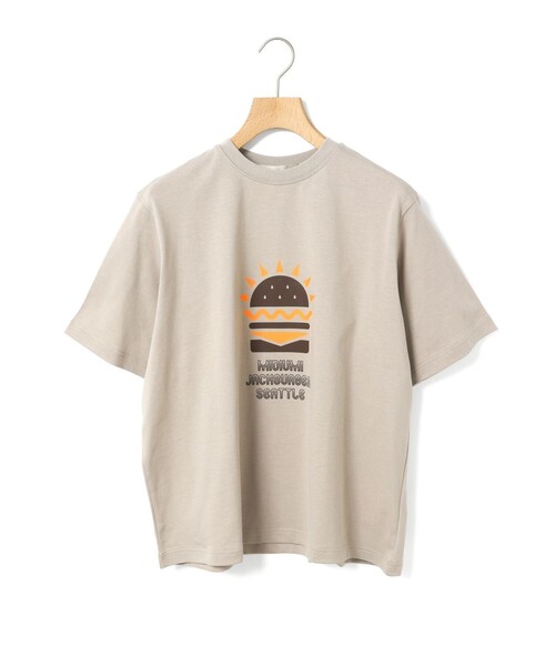 MidiUmi(ミディウミ)の「MidiUmi ハンバーガープリントTシャツ(Tシャツ/カットソー・レディース・ライトグレー/アイボリー/オフホワイト・FREE)」の3枚目の写真