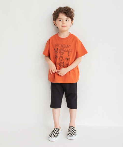 BRANSHES（ブランシェス）の「【ブランシェスmini】ひざが隠れるクロップドパンツ（スウェットパンツ・キッズ・グリーン/ブラック/シャーベット/サーモンピンク/ネイビー・120/110/130/100/90/80）」の17枚目の写真