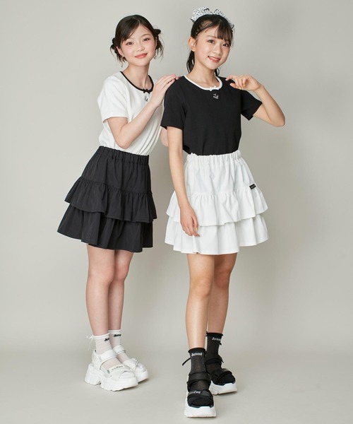 JENNI love（ジェニィラブ）の「バイカラーデザインリボンテレコT（Tシャツ/カットソー・キッズ・ピンク/ブラック/オフホワイト・130cm/140cm/150cm/160cm）」の8枚目の写真