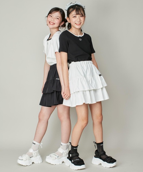 JENNI love（ジェニィラブ）の「バイカラーデザインリボンテレコT（Tシャツ/カットソー・キッズ・ピンク/ブラック/オフホワイト・130cm/140cm/150cm/160cm）」の6枚目の写真