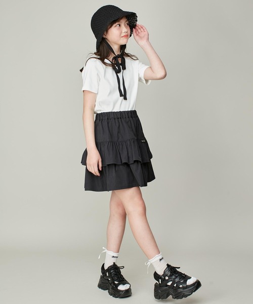 JENNI love（ジェニィラブ）の「バイカラーデザインリボンテレコT（Tシャツ/カットソー・キッズ・ピンク/ブラック/オフホワイト・130cm/140cm/150cm/160cm）」の10枚目の写真