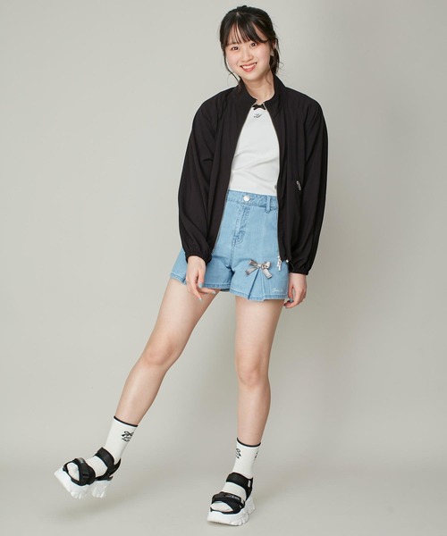 JENNI love（ジェニィラブ）の「バイカラーデザインリボンテレコT（Tシャツ/カットソー・キッズ・ピンク/ブラック/オフホワイト・130cm/140cm/150cm/160cm）」の13枚目の写真