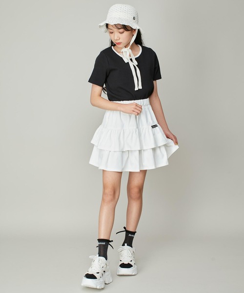 JENNI love（ジェニィラブ）の「バイカラーデザインリボンテレコT（Tシャツ/カットソー・キッズ・ピンク/ブラック/オフホワイト・130cm/140cm/150cm/160cm）」の15枚目の写真