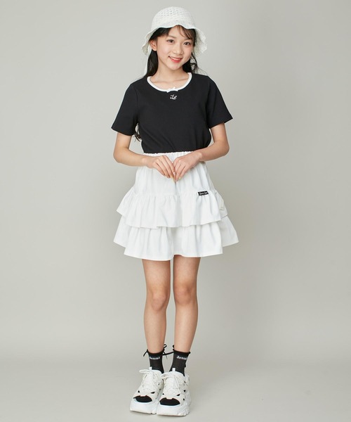 JENNI love（ジェニィラブ）の「バイカラーデザインリボンテレコT（Tシャツ/カットソー・キッズ・ピンク/ブラック/オフホワイト・130cm/140cm/150cm/160cm）」の17枚目の写真