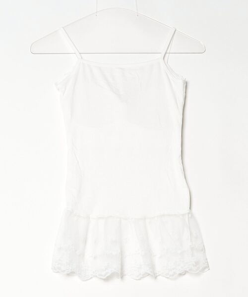 gossip！ロサンゼルス（ゴシップロサンゼルス）の「Y2K 【垢抜けレイヤードアイテム】  レースインナーキャミワンピース 重ねストラップドレス（キャミソール・レディース・ブラック/グレー/ホワイト・FREE）」の4枚目の写真