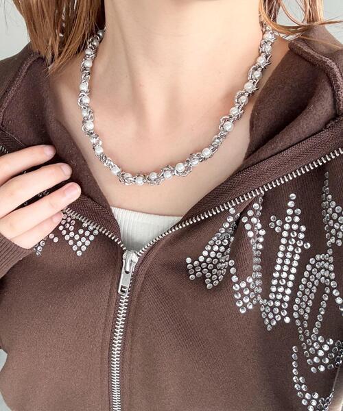 WEGO（ウィゴー）の「WEGO/パールチェーンネックレス（ネックレス・レディース・シルバー・FREE）」の2枚目の写真