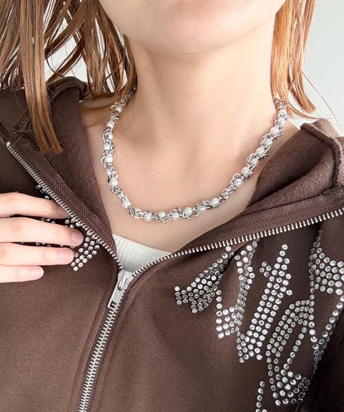 WEGO（ウィゴー）の「WEGO/パールチェーンネックレス（ネックレス・レディース・シルバー・FREE）」の3枚目の写真