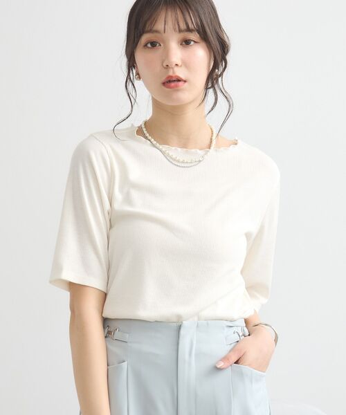 セール】リブメローショートスリーブプルオーバー（Tシャツ