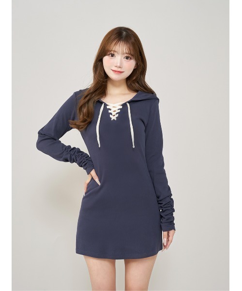 Darich レースアップカットミニワンピース レースアップカットミニワンピース（ワンピース）｜Darich