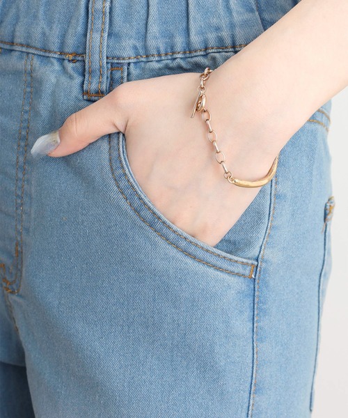 atONE(アットワン)の「ストレッチデニムウエストゴムスリムパンツ(デニムパンツ・レディース・ネイビー/ワンウォッシュ/ブルー・4L/LL/L/M/3L)」の9枚目の写真