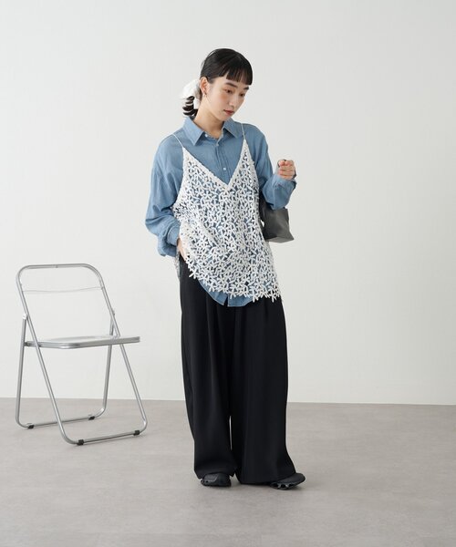 レースオーバーキャミソール（キャミソール）｜Omekashi（オメカシ）の