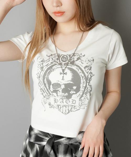 平成ギャルTシャツ/Vネックスカル（Tシャツ/カットソー