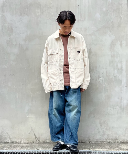 Carhartt（カーハート）の「CARHARTT WIP / カーハート ダブリューアイピー DREWE CHORE COAT（ブルゾン・メンズ・アイボリー/ブラック・LARGE/SMALL/MEDIUM）」の4枚目の写真