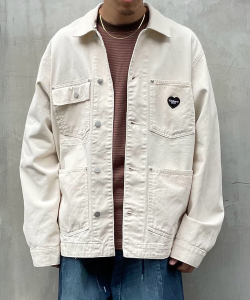 Carhartt（カーハート）の「CARHARTT WIP / カーハート ダブリューアイピー DREWE CHORE COAT（ブルゾン・メンズ・アイボリー/ブラック・LARGE/SMALL/MEDIUM）」の5枚目の写真