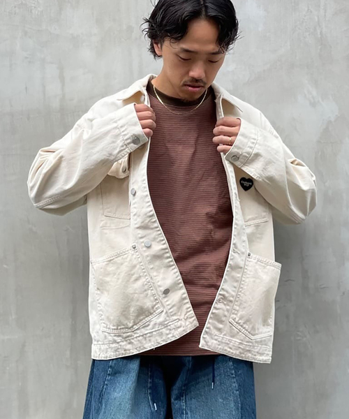Carhartt（カーハート）の「CARHARTT WIP / カーハート ダブリューアイピー DREWE CHORE COAT（ブルゾン・メンズ・アイボリー/ブラック・LARGE/SMALL/MEDIUM）」の6枚目の写真