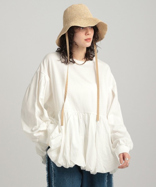 GEORGE'S(ジョージズ)の「スソバルーン プルオーバー(Tシャツ/カットソー・レディース・イエロー/パープル/オフホワイト/チャコールグレー・SMALL/MEDIUM)」の11枚目の写真