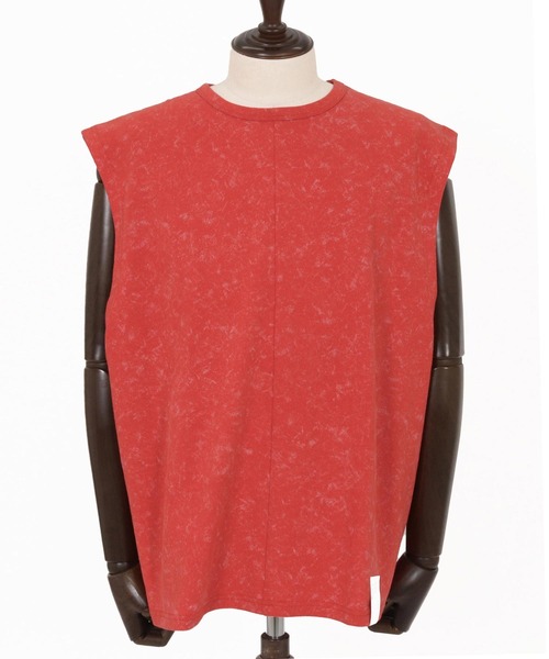 CAMBIO（カンビオ）の「mta566- Uneven Dyed Print Sleeveless Cut sew ノースリーブカットソー（タンクトップ・メンズ・ブラック/レッド/カーキ・M/L）」の22枚目の写真