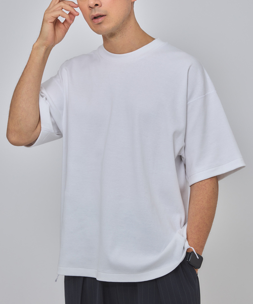 EDIFICE（エディフィス）の「ETS.MATERIAUX(マテリオ) GOKUZYUKU COTTON ショートスリーブ Tシャツ（Tシャツ/カットソー・メンズ・ベージュ/ネイビー/ホワイト/ブラック/グレー・1/2/3）」の2枚目の写真