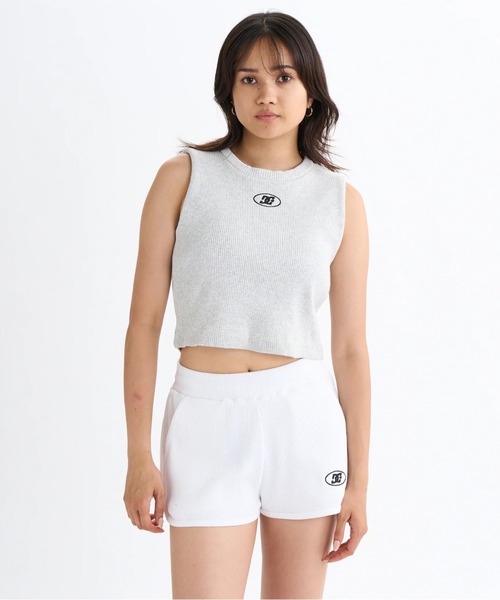 DC SHOES(ディーシーシューズ)の「25 WS TELECO CROPPED/DCショート丈タンクトップ(Tシャツ/カットソー・レディース・ブラック/その他/グレー/ブラック×ピンク/ミント/ホワイト・SMALL/MEDIUM/LARGE)」の4枚目の写真