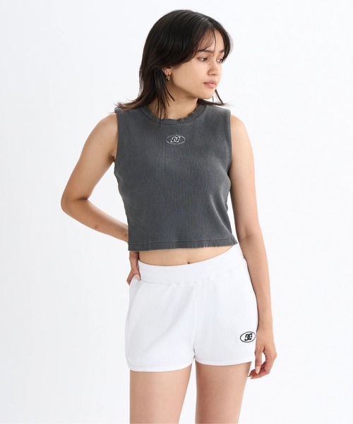 DC SHOES(ディーシーシューズ)の「25 WS TELECO CROPPED/DCショート丈タンクトップ(Tシャツ/カットソー・レディース・ブラック/その他/グレー/ブラック×ピンク/ミント/ホワイト・SMALL/MEDIUM/LARGE)」の3枚目の写真