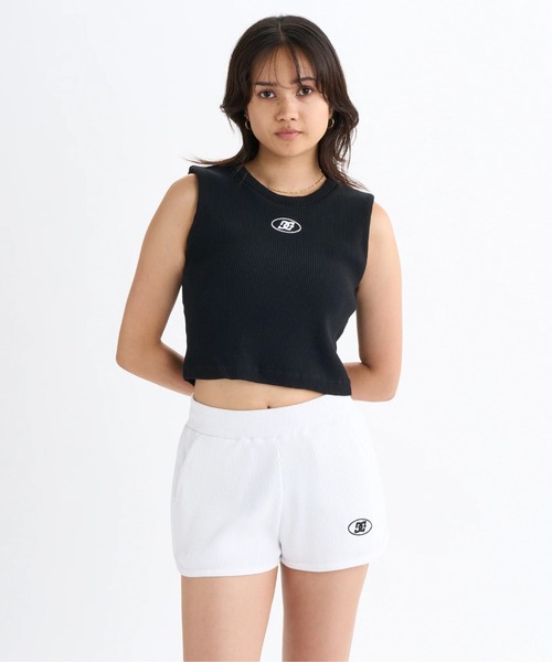 DC SHOES(ディーシーシューズ)の「25 WS TELECO CROPPED/DCショート丈タンクトップ(Tシャツ/カットソー・レディース・ブラック/その他/グレー/ブラック×ピンク/ミント/ホワイト・SMALL/MEDIUM/LARGE)」の2枚目の写真