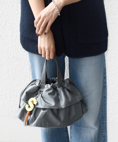 リクエスト＊ロラライハリス♡ワンハンドル巾着ショルダーバッグ♡チャーム付き リクエスト＊ロラライハリス♡ワンハンドル巾着ショルダーバッグ