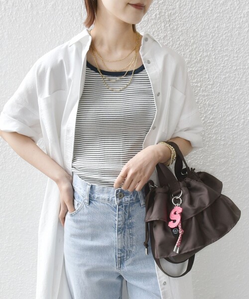 WEB限定】チャーム 付き フリル 巾着 ショルダー（ショルダー