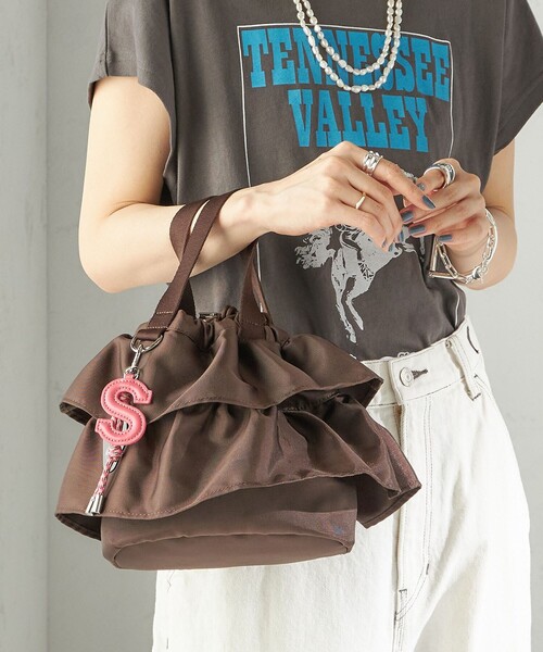 セール】【WEB限定】チャーム 付き フリル 巾着 ショルダー