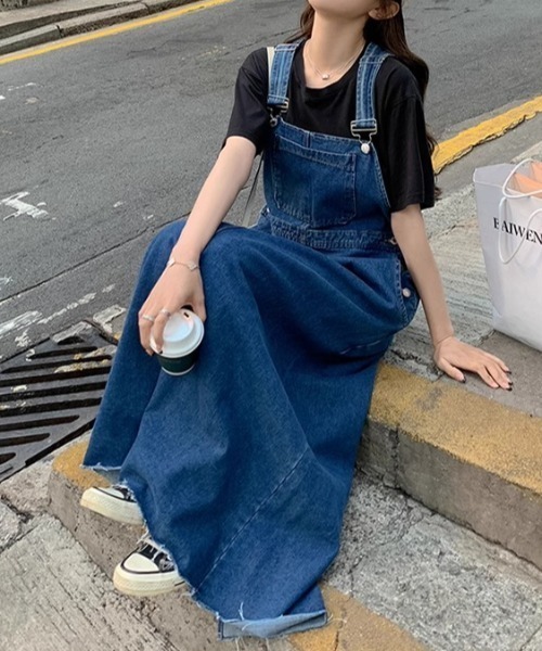 FAVORITO(ファヴォリート)の「デニムサロペット(ワンピース・レディース・ブルー・M/L/XL)」の7枚目の写真