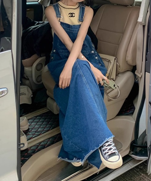FAVORITO(ファヴォリート)の「デニムサロペット(ワンピース・レディース・ブルー・M/L/XL)」の3枚目の写真