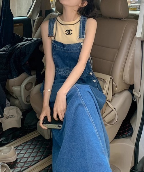FAVORITO(ファヴォリート)の「デニムサロペット(ワンピース・レディース・ブルー・M/L/XL)」の2枚目の写真