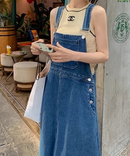 FAVORITO(ファヴォリート)の「デニムサロペット(ワンピース・レディース・ブルー・M/L/XL)」の18枚目の写真
