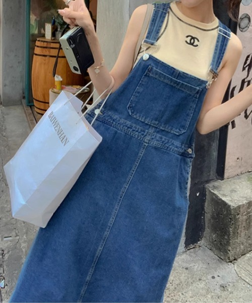 FAVORITO(ファヴォリート)の「デニムサロペット(ワンピース・レディース・ブルー・M/L/XL)」の17枚目の写真