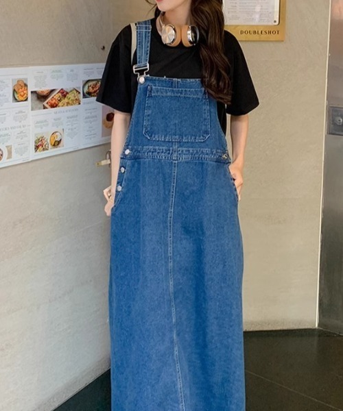FAVORITO(ファヴォリート)の「デニムサロペット(ワンピース・レディース・ブルー・M/L/XL)」の11枚目の写真