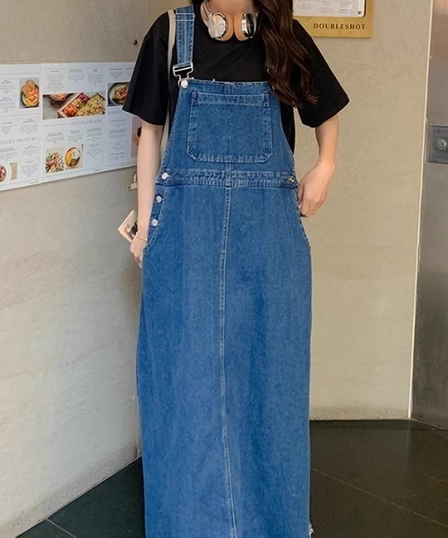 FAVORITO(ファヴォリート)の「デニムサロペット(ワンピース・レディース・ブルー・M/L/XL)」の9枚目の写真