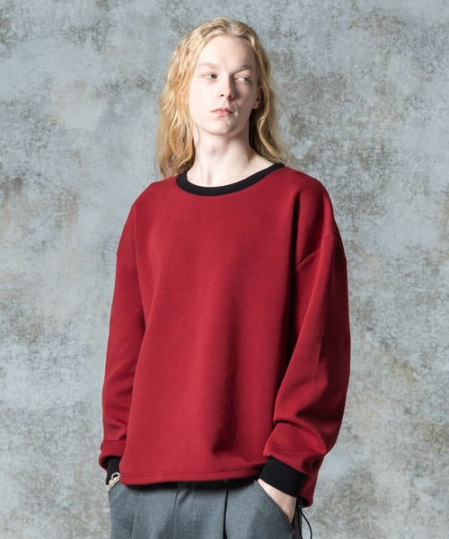 glamb（グラム）の「Smooth Sweat Pullover / スムーススウェットプルオーバー（Tシャツ/カットソー・メンズ・レッド/グレー/ブラック・S/M/L）」の3枚目の写真