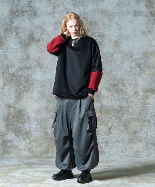 glamb（グラム）の「Smooth Sweat Pullover / スムーススウェットプルオーバー（Tシャツ/カットソー・メンズ・レッド/グレー/ブラック・S/M/L）」の16枚目の写真