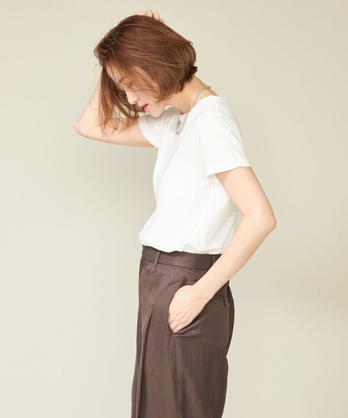 Deuxieme Classe Mme.CREW Tシャツ　ホワイト セール】追加shapely Tシャツ（Tシャツ/カットソー）｜Deuxieme